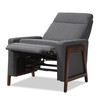 Baxton Studio Halstein Mid-century Modern Grey Upholstered Lounge Chair 143-8139